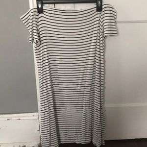 Black and white striped dress